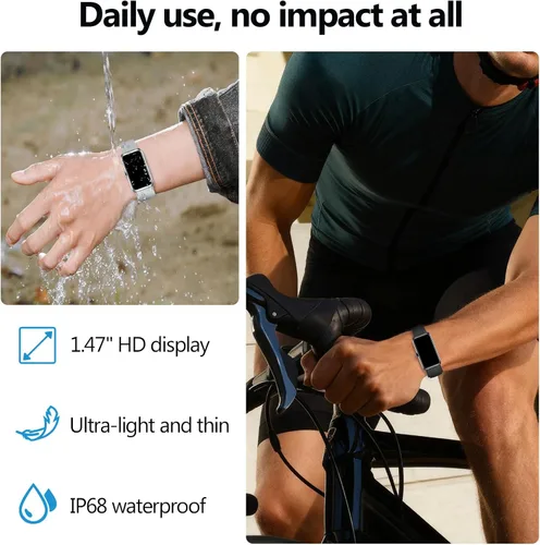 Miniatura 6 de MOLOUTRK T11 - Rastreador de actividad física con monitor de frecuencia cardíaca/sueño, más de 100 modos deportivos, relojes inteligentes para Negro