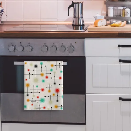 Miniatura 5 de Juego de toallas de cocina modernas de mediados de siglo, paños de cocina retro absorbentes para cocina, toallas de mano, paños de cocina