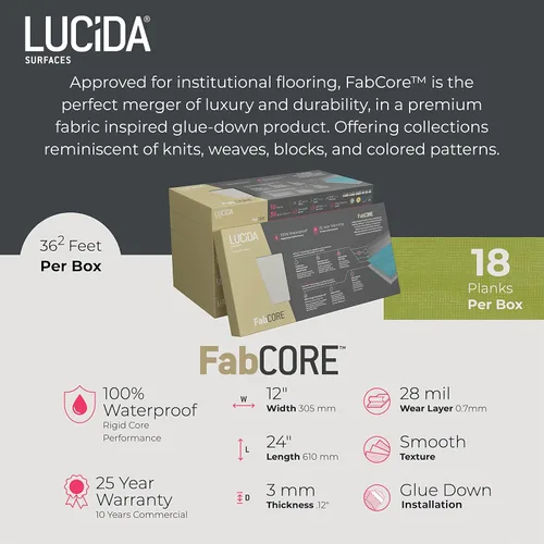 Miniatura 3 de Lucida Surfaces Azulejos de vinilo de lujo para piso Suelo adhesivo para pegar 18 tablones de aspecto texturizado Bloques de madera de fibra