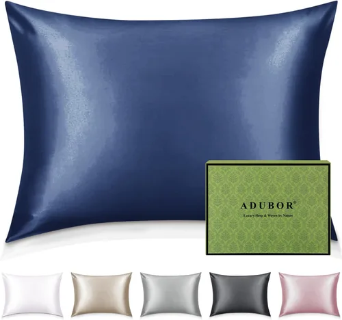 Miniatura 22 de Adubor Funda de almohada 100% de seda, fundas de almohada de seda de morera, 22 fibras de grado Momme 6A, funda de almohada de seda para la salud