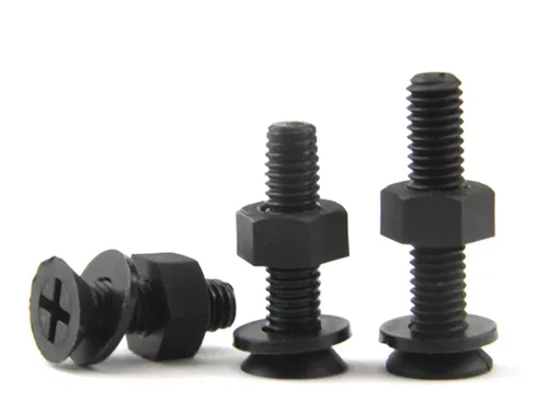 Miniatura 4 de Tornillo mecánico plástico de cabeza plana de nylon cabeza cruzada M6x30mm 20sets negro tuerca de tornillo de plástico y arandela