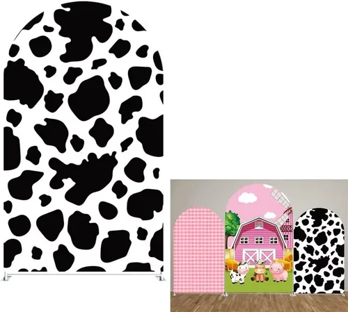Miniatura 8 de GX-245-2.5 x 6 pies - Fundas de fondo arqueadas con diseño de granero rojo para decoración de fiestas de cumpleaños, baby shower, accesorios de arco