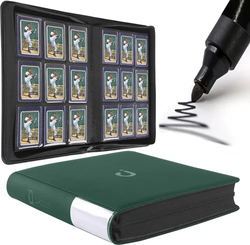 Carpeta Toploader D DACCKIT, contiene 288 cargadores superiores - Carpeta de 9 bolsillos con cargador superior para portatarjetas rígidos de 3" x 4"