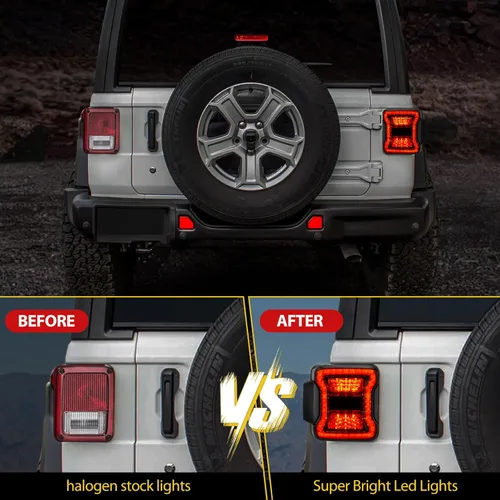 Miniatura 4 de FIERYRED Luces traseras LED JK compatibles con Jeep Wrangler JK 2007-2017, luces traseras ahumadas para señal de giro, correr/freno y marcha atrás