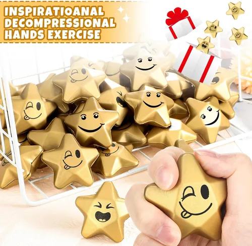 Miniatura 3 de Deekin 36 Piezas Bolas de Estrés con Forma de Estrella Mini Pelotas de Espuma Juguetes para Aliviar el Estrés para Adolescentes y Adultos Rellenos