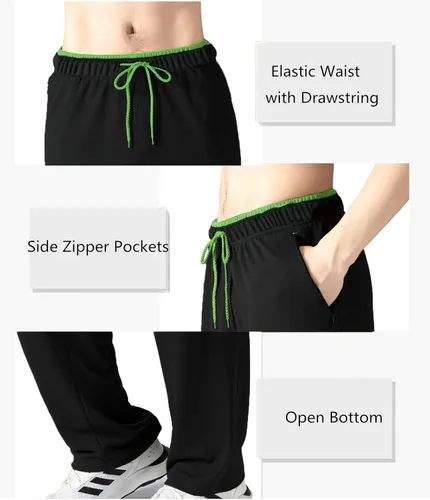 Miniatura 12 de Pantalones deportivos para hombre con bolsillos con cremallera, pantalones deportivos ligeros, pantalones de entrenamiento holgados atléticos