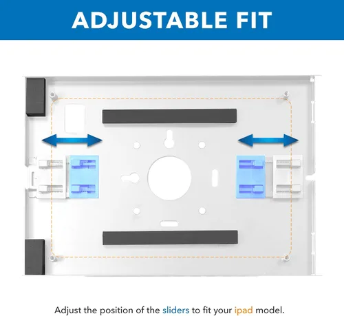 Miniatura 6 de Mount-It! Soporte de pared antirrobo para tablet, soporte de perfil bajo con candado de acero seguro, soporte de tablet con candado para iPad Blanco