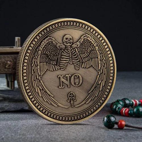 Miniatura 3 de Moneda de Desafío, Moneda de adivinación sí, no (bronce)