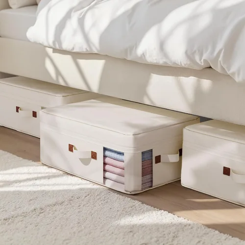 Miniatura 8 de GRANNY SAYS Paquete de 4 bolsas de almacenamiento de ropa, contenedores de almacenamiento plegables, organizadores de armario de 35L para almohadas