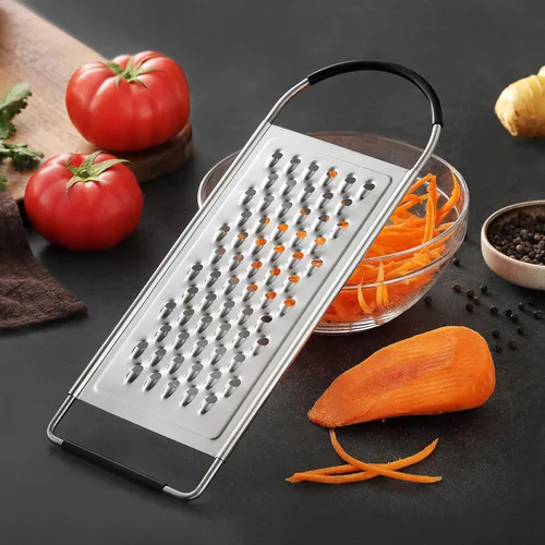 Miniatura 9 de Rallador de queso de mano, ralladores planos de acero inoxidable grueso HIA para cocina, rallador de alimentos con mango antideslizante, perfecto