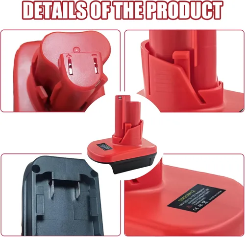 Miniatura 4 de para M18 a para adaptador de batería M12, para convertidor Milwaukee de 18 V a 12 V, convertidor para batería Milwaukee de 18 V a herramientas