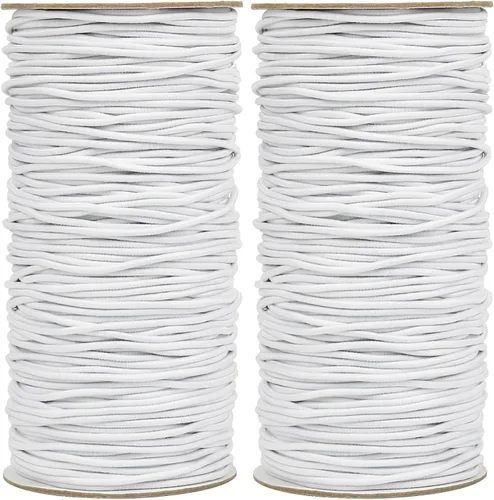 Miniatura 13 de Cordón Elástico Blanco, 328 Pies 2mm de Hilo Elástico para Pulsera, Collar, Fabricación de Joyería, Cuentas y Manualidades