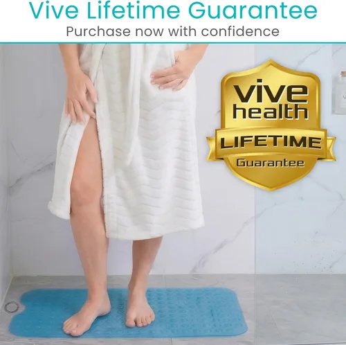 Miniatura 9 de Vive Tapete de bañera para suelos de baño y ducha, almohadilla antideslizante de goma con succión para bañera, baño, ancianos, niños, respetuosa