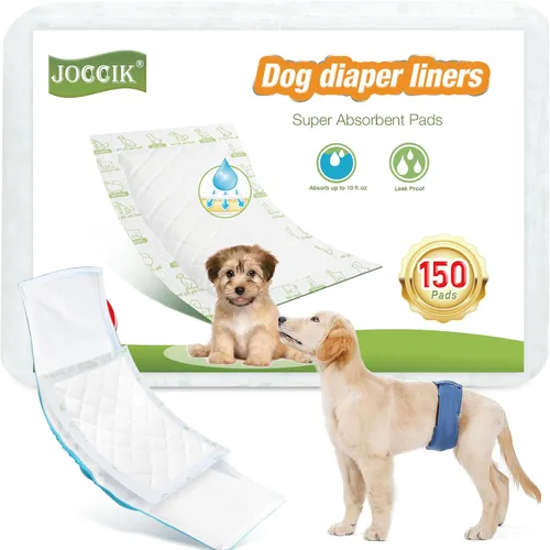 Pañales para perros, 100 unidades súper suaves y absorbentes, almohadillas para aumentar el pañal para perros machos o pañales para perros hembras