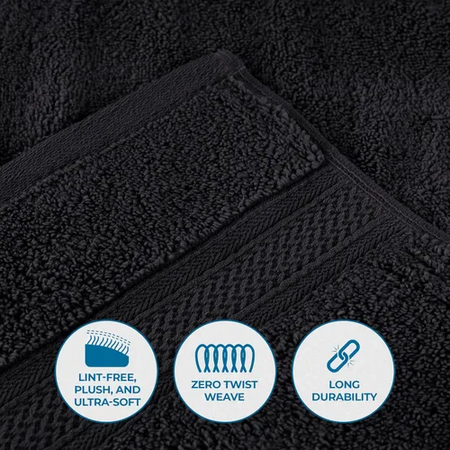 Miniatura 4 de Superior Juego de toallas surtidas de algodón Chevron de 12 piezas, cero torsión, secado rápido, artículos esenciales para el hogar, ducha, spa