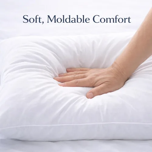 Miniatura 2 de East Coast Bedding Almohada de plumón de ganso para dormir, color blanco, 600 de potencia de relleno con 400 hilos, 100% algodón para sofá