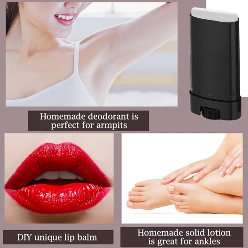 Miniatura 4 de Wesiti 100 recipientes de desodorante vacíos de plástico de 1/2 oz, desodorante de viaje de 0.5 fl oz, tubos de contenedores recargables, tubos