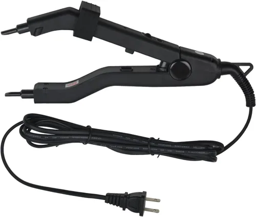 Miniatura 8 de Kit de herramientas de extensiones de cabello con conector de hierro térmico de fusión, enchufe de EE. UU., 50 unidades de protectores térmicos