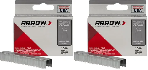 Miniatura 7 de Arrow 60630 - Grapas de corona ancha para pistolas grapadoras y grapadoras, uso para tapicería, manualidades, reparaciones generales, longitud