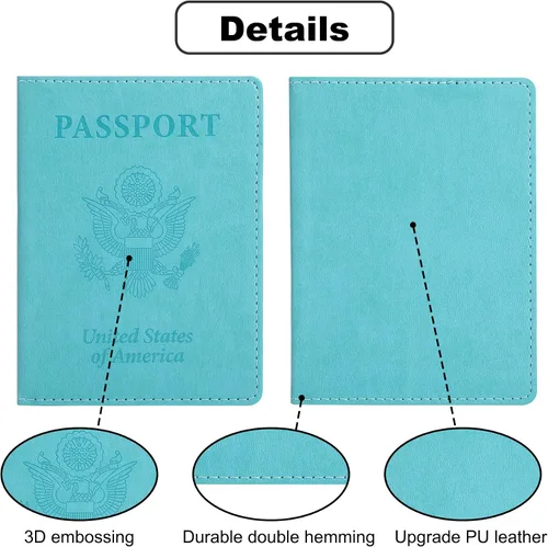Miniatura 3 de labato - Cartera de piel sintética para pasaporte con tarjetero de vacuna, Mint