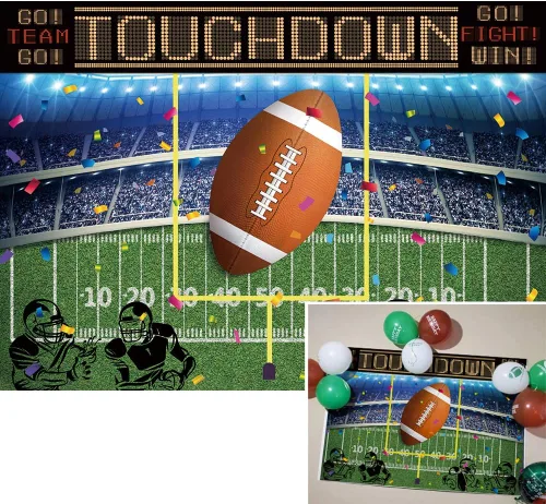 Fondo de fútbol americano de 7 x 5 pies para fotografía de rugby y deportes para fiestas de fútbol americano, suministros de decoración de fiesta