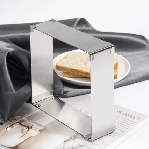 Miniatura 7 de TXIN Molde cuadrado de acero inoxidable para tartas, molde de mousse, ajustable de 6 a 11 pulgadas