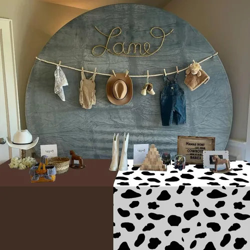 Miniatura 4 de Paquete de 12 manteles de plástico para baby shower de vaquero para mesas rectangulares, funda de mesa desechable con estampado de vaca, mantel