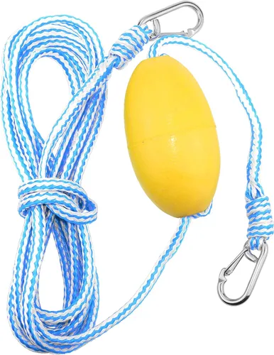 Miniatura 4 de Cuerda de flotador resistente de grado marino, cuerda de alta visibilidad con ganchos de acero inoxidable 316 para línea de remolque de kayak, boya