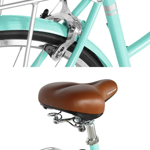 Miniatura 6 de Tracer Osaka - Bicicletas híbridas, marco de acero, Shimano Nexus Inter 3/7 velocidades, agarre marrón asiento marrón, bicicleta de carretera