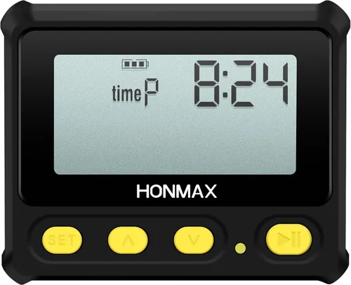 Miniatura 8 de Temporizador de intervalo 8200 y cronómetro, retroiluminación, carga USB-C, reloj Negro y amarillo