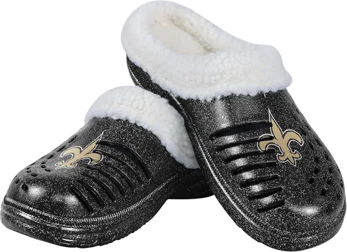 Miniatura 6 de FOCO - Zuecos con logotipo del equipo de la NFL para mujer, forro de sherpa y brillo