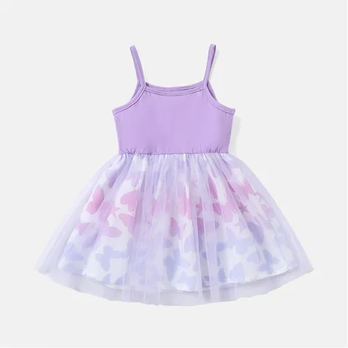 Miniatura 2 de PATPAT Baby Girl Dresses Strap Tutu Dress Butterfly Print Tulle Dress Flower Girl Party Birthday Princess Dresses