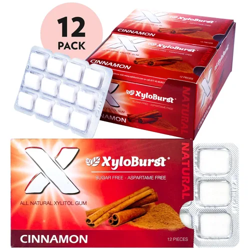 Miniatura 3 de XyloBurst Goma de mascar de xilitol Sin azúcar, sin gluten, apto para dieta cetogénica, sin aspartamo, goma de mascar para la salud bucal Canela