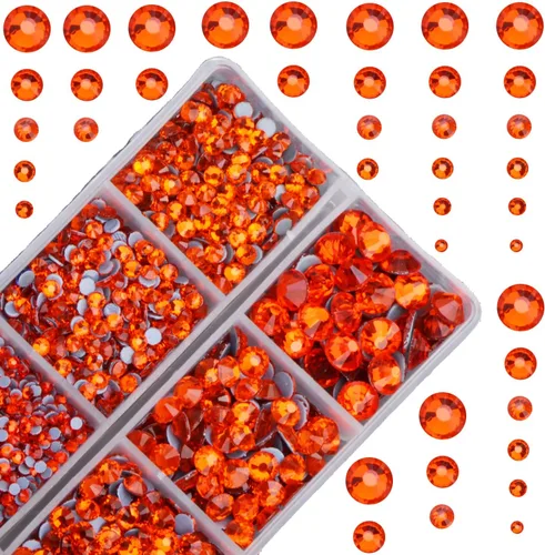 Miniatura 24 de 4000 piezas de cristales redondos de tamaño mixto termofijables, gemas de cristal, pedrería de respaldo plano (champán claro)
