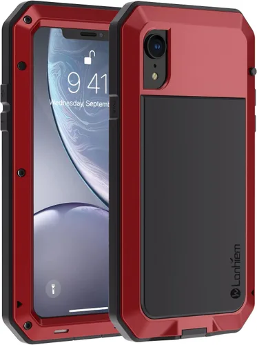 Miniatura 12 de Lanhiem Funda para iPhone 7 Plus/8 Plus, resistente a los golpes, [Tough Armour], funda de metal con protector de pantalla integrado, funda Negro