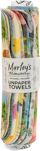 Miniatura 28 de Marley's Monsters Toallas sin papel - Rollo de 12 unidades, Toallas de papel reutilizables sin papel, de algodón, libres de árboles (Crepúsculo)