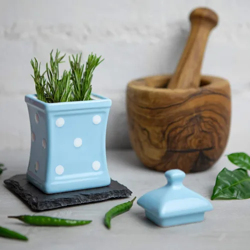 Miniatura 4 de City to Cottage Hierba de cocina de cerámica pequeña hecha a mano de 5.3 oz/5.1 fl oz, especias, tarro de almacenamiento con tapa, recipiente