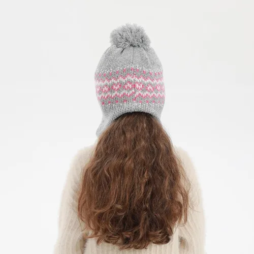 Miniatura 47 de Conjunto de guantes y gorro de invierno para niños, gorro de forro polar cálido, gorro de punto y guantes para niños y niñas