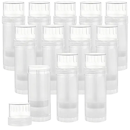12 Pack 2oz Empty Deodorant Containers Transparent Twist Up Plastic Deodorant Tubes Empty Bottle Holder