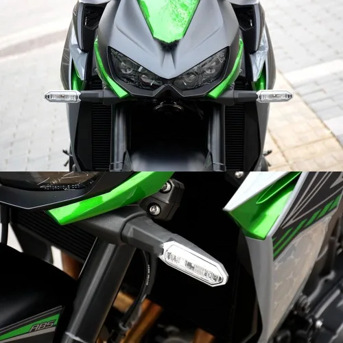 Miniatura 3 de ESPEEDMTC - Luces traseras para Kawasaki KLZ KLE Versys 650 1000, intermitentes, luces traseras de cambio de luz delantera y trasera, intermitente