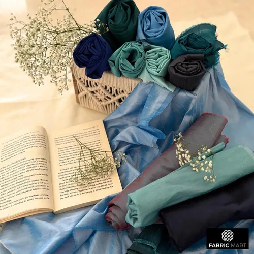 Miniatura 6 de Fabric Mart Direct The Yard, tela de seda Aqua Art de 1 yarda, 42 pulgadas de ancho, seda sintética de color sólido, tela de tapicería azul al por