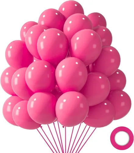 Miniatura 22 de LovesTown 110 globos de látex de 12 pulgadas con cinta para decoración de cumpleaños, baby shower, boda, fiesta, color azul (paquete de 2)