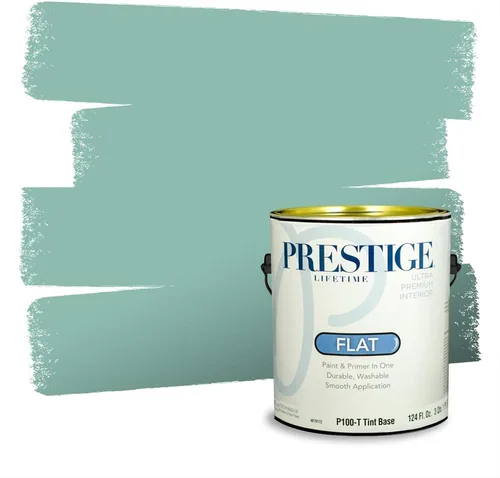 Miniatura 108 de Prestige Paints - Pintura exterior e imprimación en uno, 1 galón, plano, compatibilidad comparable con el color menta «Whipped Mint» de Behr