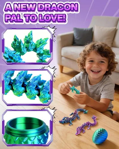 Miniatura 4 de Paquete de 12 huevos de dragón impresos en 3D, rellenos de cesta de Pascua para niños y adolescentes, juguetes únicos de Pascua y regalos para 12