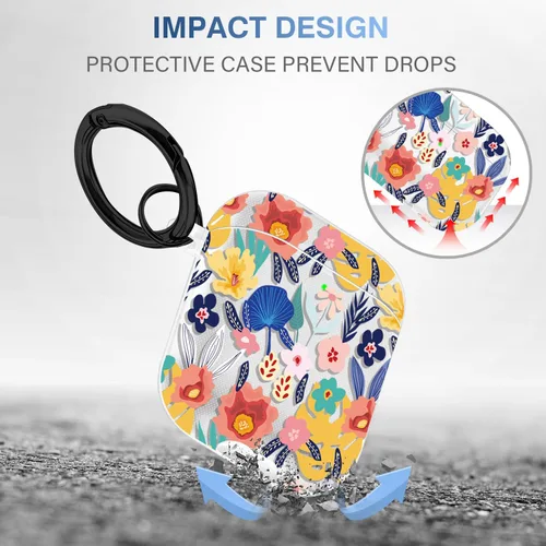 Miniatura 2 de Maxjoy Funda compatible con AirPods de 2ª generación, bonita funda protectora suave con diseño de flores para AirPods Gen 1 y 2, diseño de flores
