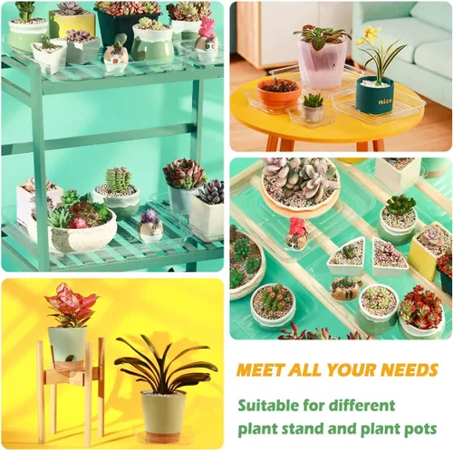 Miniatura 3 de Paquete de 30 platillos de plantas para interiores, bandejas de plantas de 4 pulgadas para macetas, bandejas de plástico para plantas, bandejas
