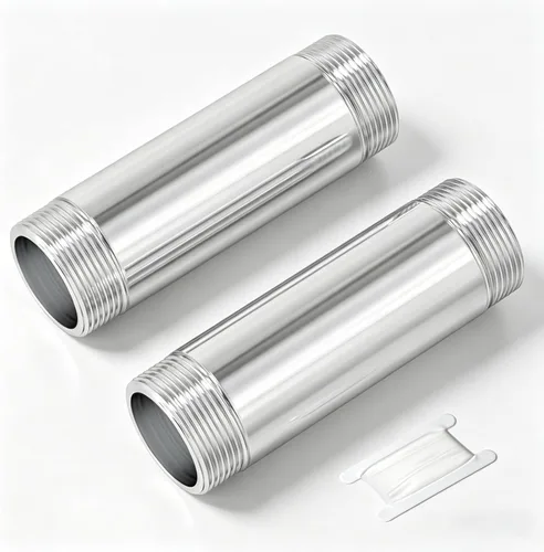 Miniatura 34 de TAISHER 2 accesorios de tubería de acero inoxidable, 1/2 "NPT x 1/2" NPT macho roscado, tubo fundido de pezón de 6 pulgadas de longitud