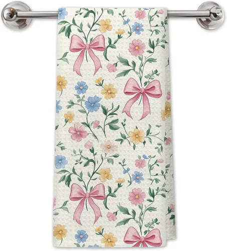 Miniatura 10 de Chinoiserie - Toallas de cocina florales con lazo coquette, paños de cocina florales azules y blancos para decoración de cocina, toallas de mano