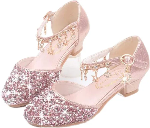 LFHT - Zapatos de vestir para niñas pequeñas, con lentejuelas y brillantina, zapatos de baile de princesa Mary Jane, sandalias de baile para fiestas