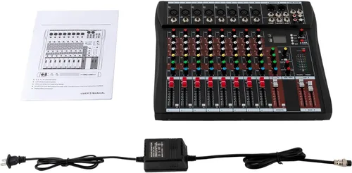 Miniatura 5 de Consola de mezcla de 8 canales Mezclador de audio Bluetooth Studio Mezclador de audio Consola de mezcla de sonido Sistema de escritorio Interfaz